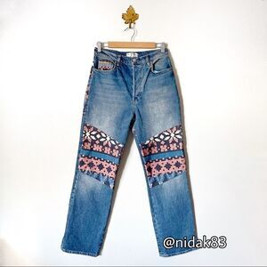 Free People We The Free Rocky Mountain Straight Leg Jeans in Alpine Blue sz 27